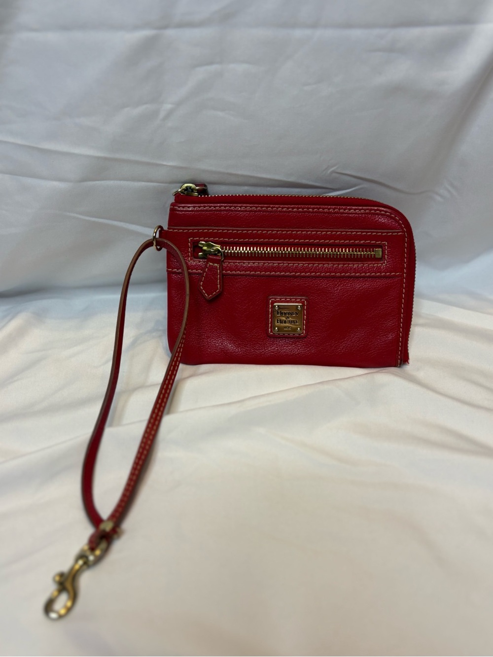 Dooney & Bourke Pink-Red Leather Wristlet Card Case